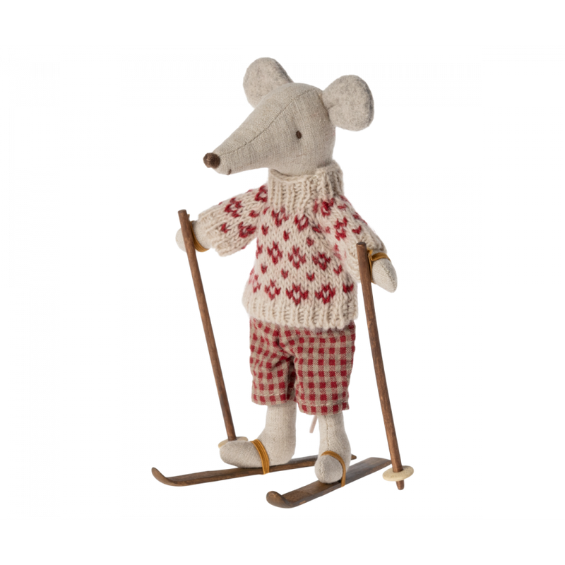 Maileg Ski and Ski Poles, Mum & Dad Mouse