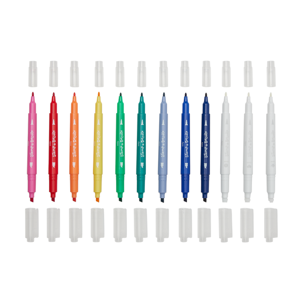 Ooly Stamp-A-Doodle Double-Ended Markers - Set of 12