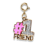 Gold Glitter #1 Friend Charm