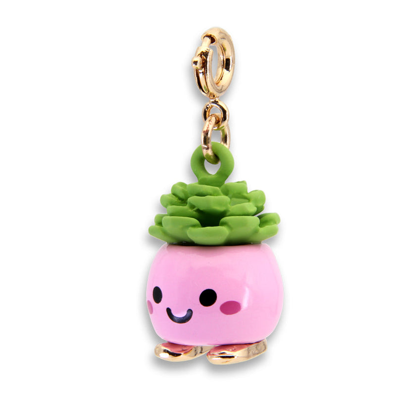 Gold Happy Succulent Charm