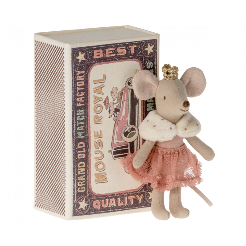 Maileg Princess Mouse, Little Sister in Matchbox