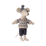 Maileg| Winter Mouse With Ski Set, Dad - Blue