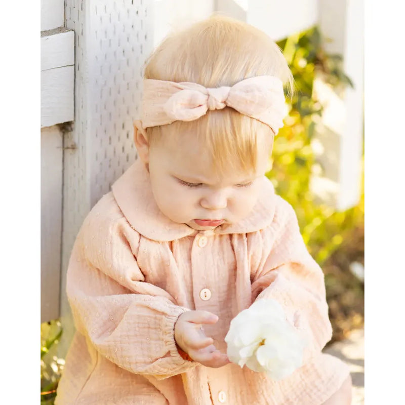 Rylee + Cru Baby Bow Headband || Apricot