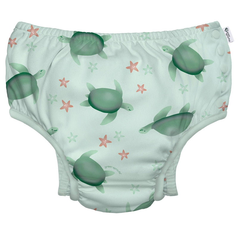 Eco Snap Swim Diaper | Light Sage Turtle / 6m