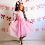 Sweet Wink - Coquette Bow Long Sleeve Tutu Dress - Kids Clothes: 2T