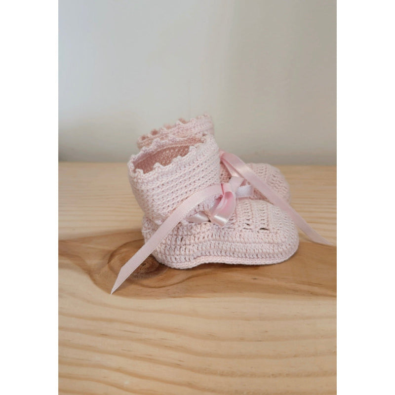 Handmade Crochet Baby Shoes - Pink