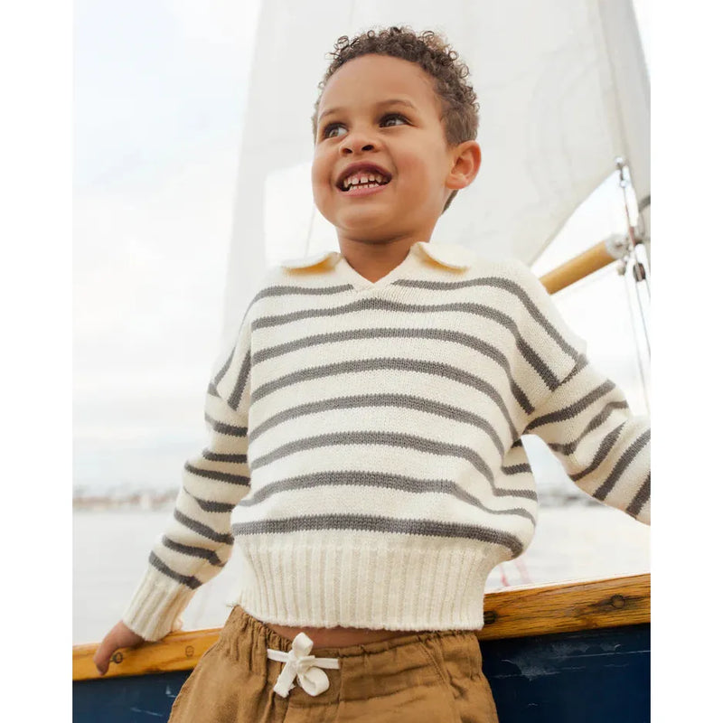 Rylee + Cru Collared Sweater || Stripe