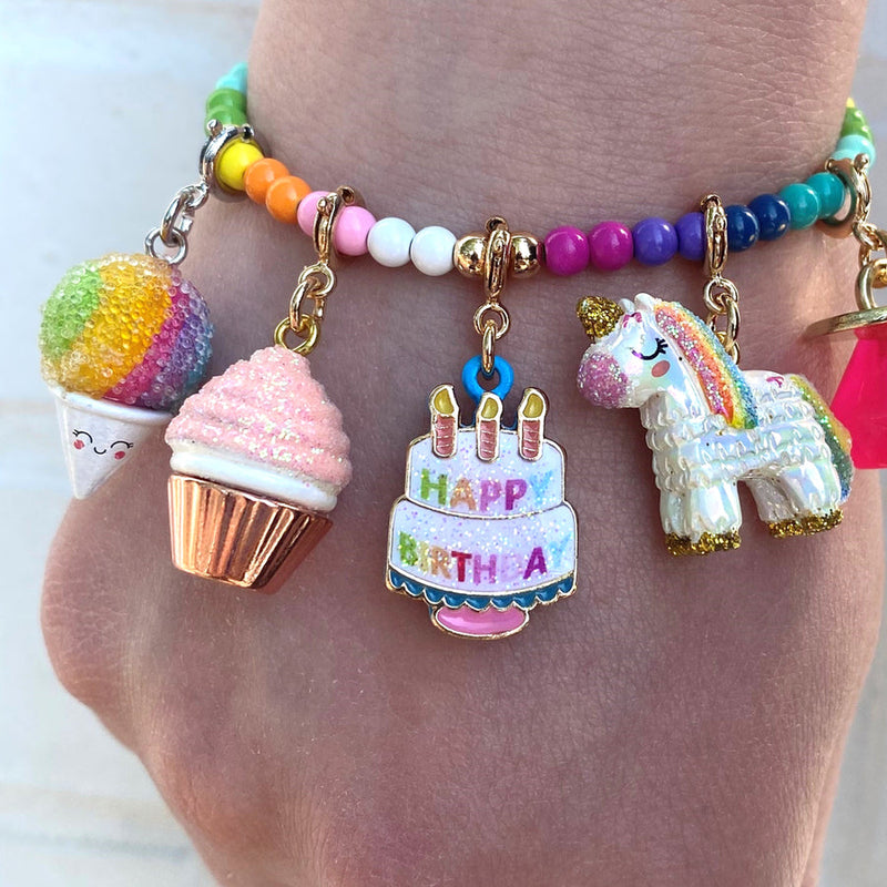 Gold Birthday Cake Charm