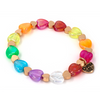 Gold Rainbow Heart Bead Stretch Bracelet