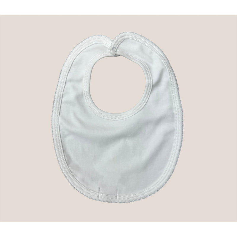 Pima Baby Bib - White Picot Trim