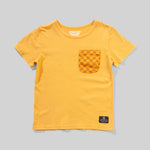 Munster Kids PKT Check Tee Mineral Mustard