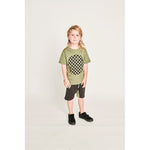 Munster Kids Checkhole Tee Olivine