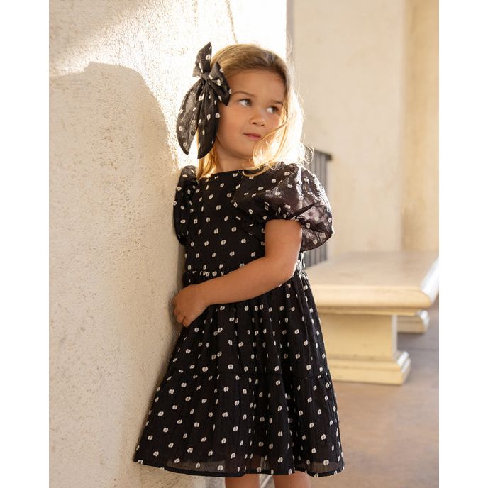 Chloe Dress | Black & Ivory Dots