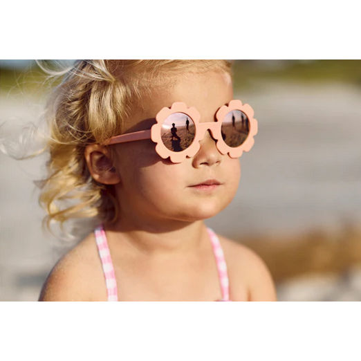 Polarized Flower Sunglasses - Peachy Keen/Rose Gold Mirrored Lens