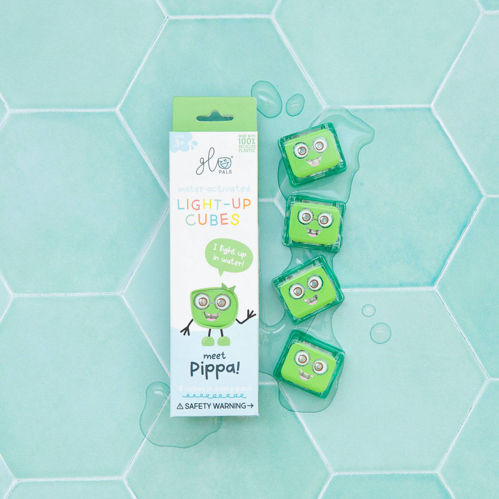 Glo Pals| Sensory Light Up Cubes|  Green Pippa