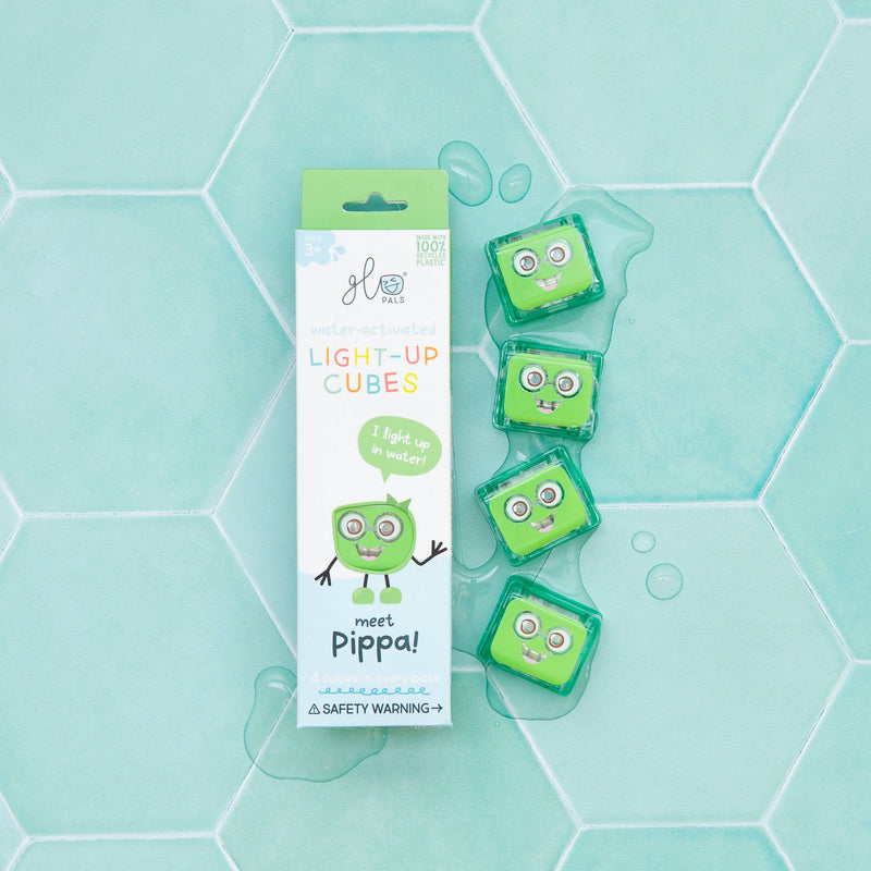 Glo Pals| Sensory Light Up Cubes|  Green Pippa