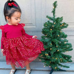 Sweet Wink - Scarlett Shimmer Christmas Long Sleeve Tutu Dress: 3T