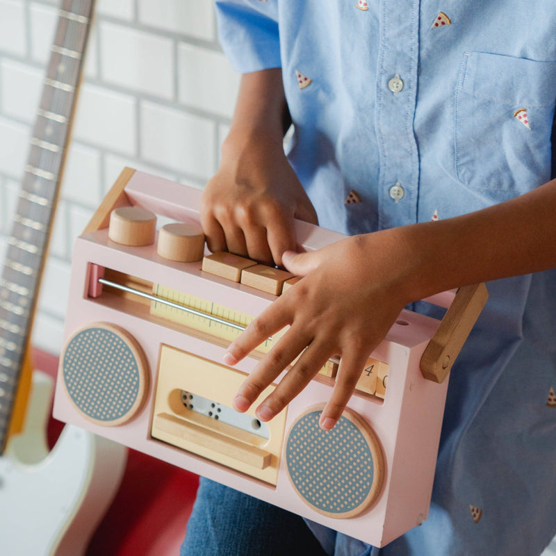 Retro Wooden Tape Recorder - Pink (Final Sale)