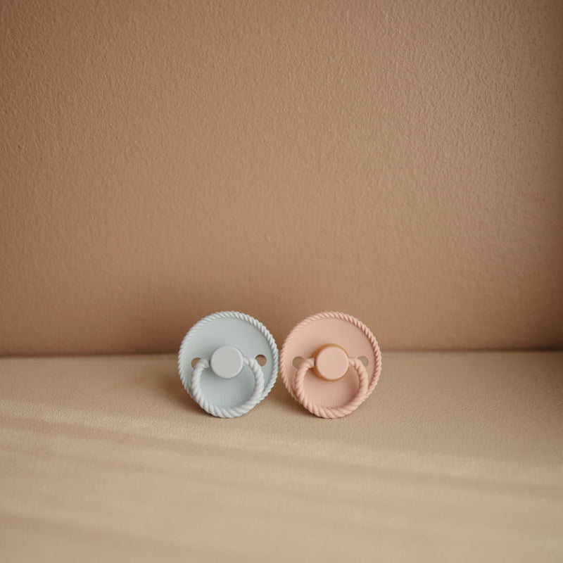 FRIGG Rope Silicone Baby Pacifier - Blush/Cream