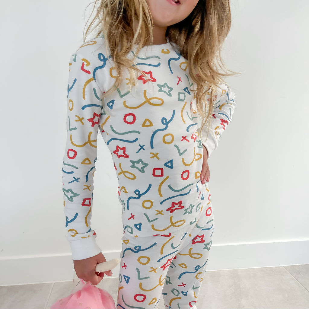 Doodles | Two Piece PJ Set Organic Pima Cotton