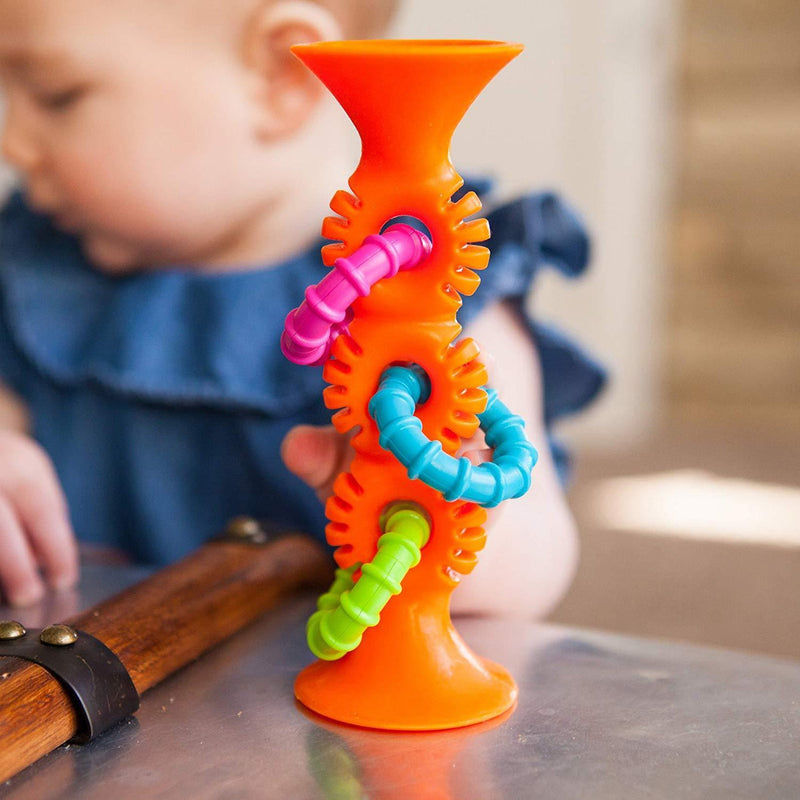 Fat Brain Toys-PipSquigz Loops- Orange Happy Mokey Baby and Kids