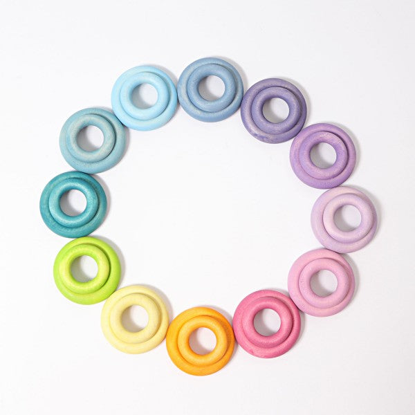 Grimm's- Building Rings- Pastel Happy Monkey Baby and Kids