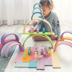 Grimm's Pastel Building Boards Happy Monkey Baby and Kids 