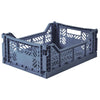 Aykasa Medium Folding Crate- Cobalt Blue Happy Monkey Baby and Kids