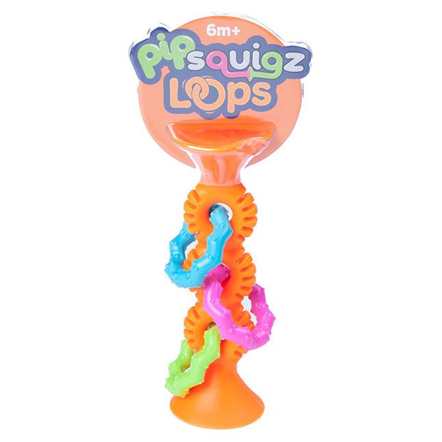 Fat Brain Toys-PipSquigz Loops- Orange Happy Mokey Baby and Kids