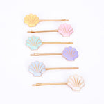 Meri Meri Enamel Shell Hair Slides (x 6) Happy Monkey Baby & Kids